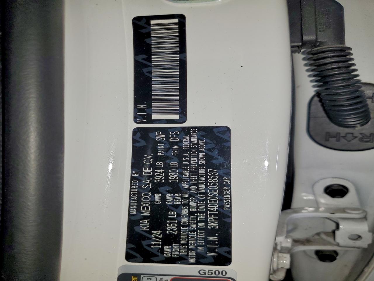 2025 Kia K4 Lx VIN: 3KPFT4DE0SE058537 Lot: 94660325