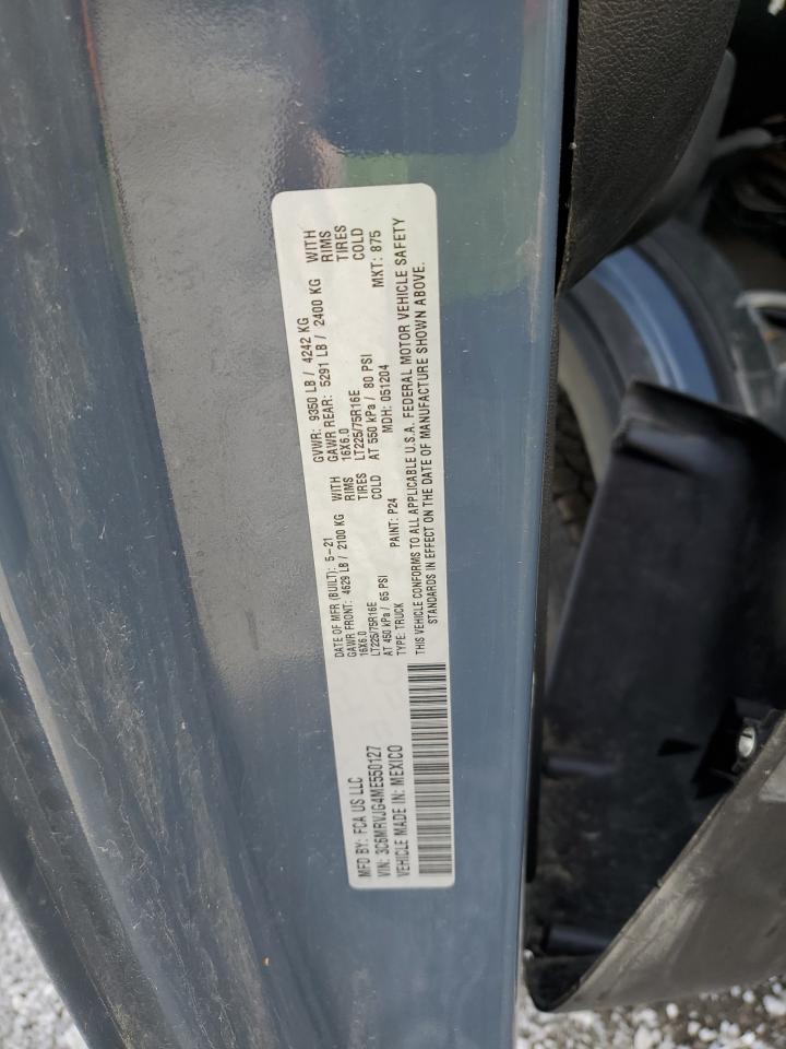 2021 Ram Promaster 3500 3500 High VIN: 3C6MRVJG4ME550127 Lot: 93192235