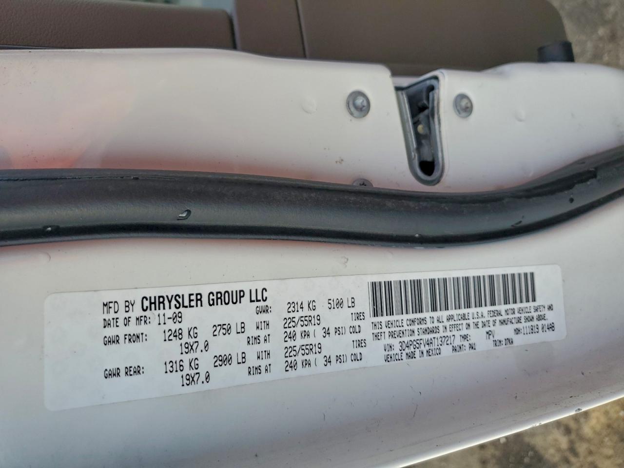 2010 Dodge Journey Sxt VIN: 3D4PG5FV4AT137217 Lot: 93958285