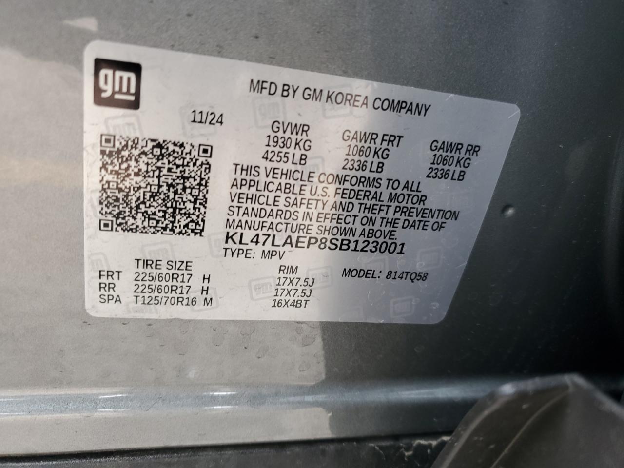 2025 Buick Envista Preferred VIN: KL47LAEP8SB123001 Lot: 93551735