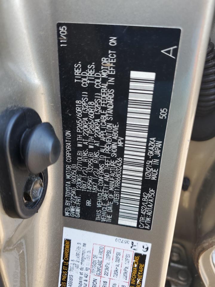 2006 Toyota 4Runner Limited VIN: JTEBT17R868032436 Lot: 91637925