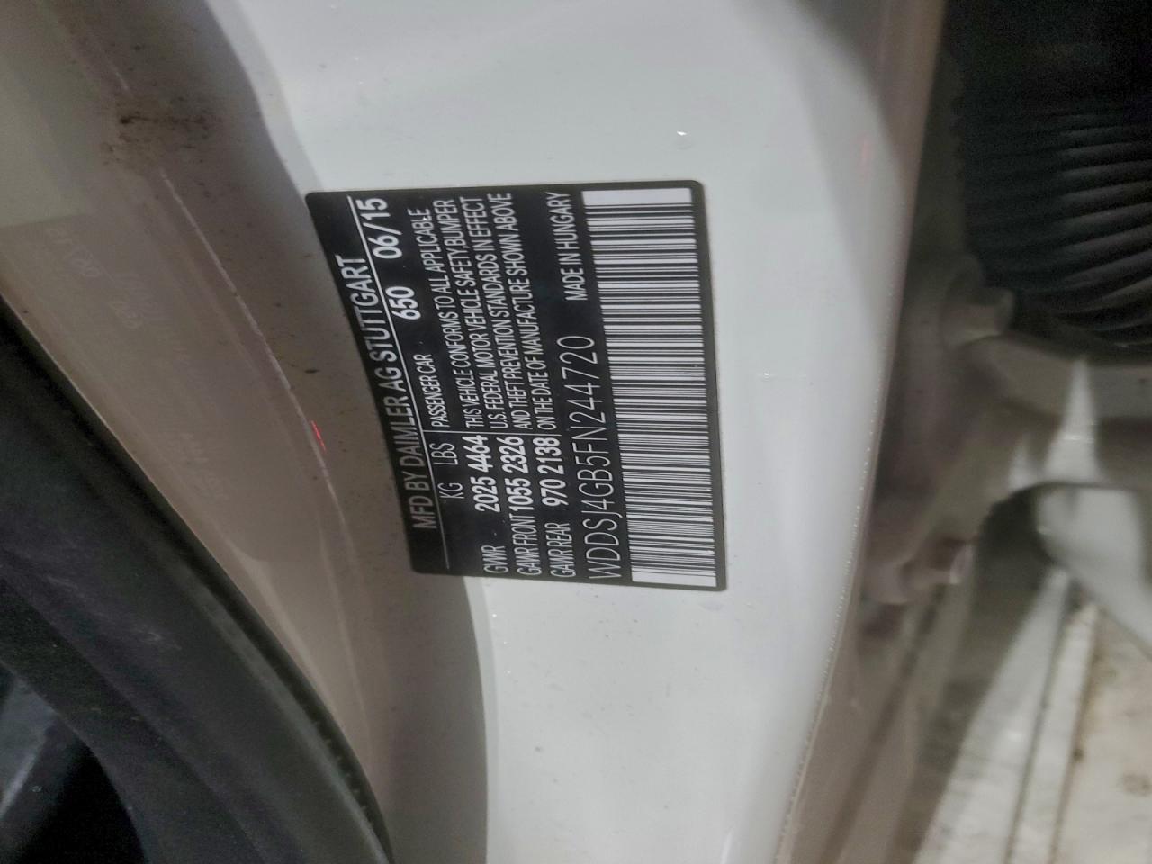 2015 Mercedes-Benz Cla 250 4Matic VIN: WDDSJ4GB5FN244720 Lot: 94362385