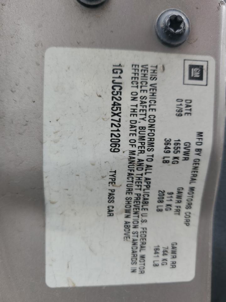 1999 Chevrolet Cavalier VIN: 1G1JC5245X7212069 Lot: 93776155