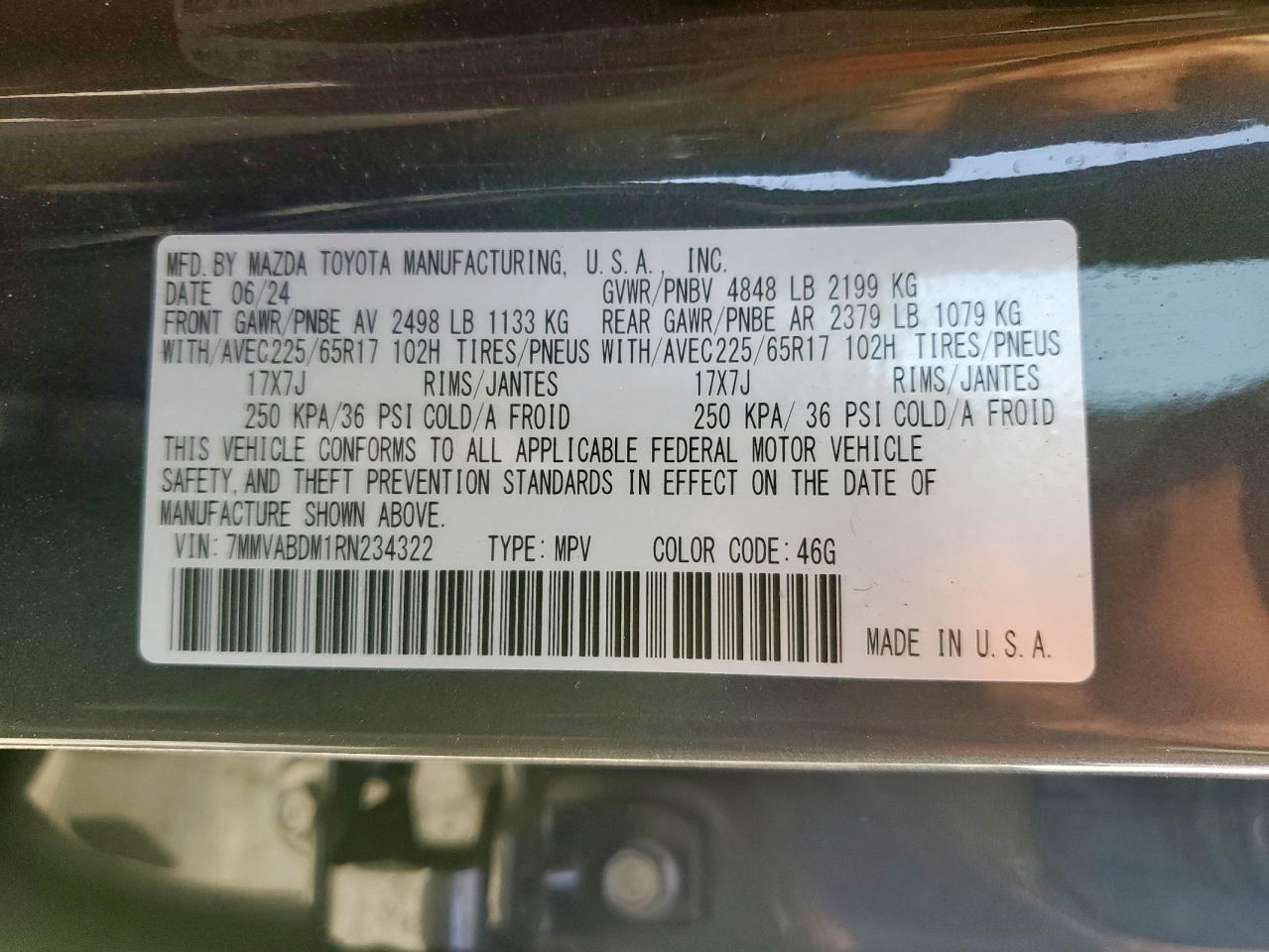 2024 Mazda Cx-50 Premium VIN: 7MMVABDM1RN234322 Lot: 92296035