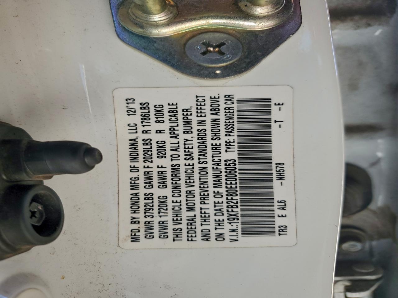 2014 Honda Civic Ex VIN: 19XFB2F80EE006053 Lot: 94651745