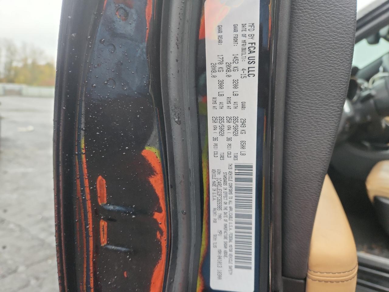 2015 Dodge Durango Citadel VIN: 1C4RDJEG3FC826985 Lot: 91127805