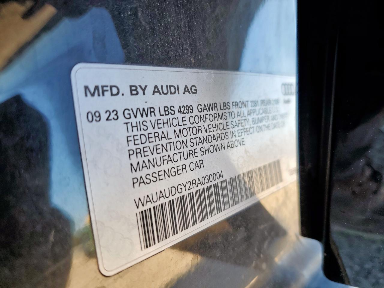 2024 Audi A3 Premium VIN: WAUAUDGY2RA030004 Lot: 91796685