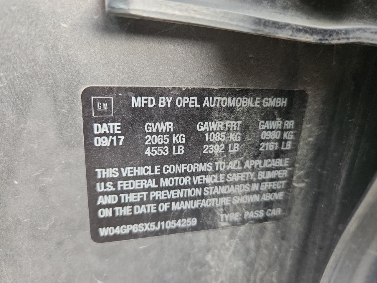 2018 Buick Regal Essence VIN: W04GP6SX5J1054259 Lot: 92709455