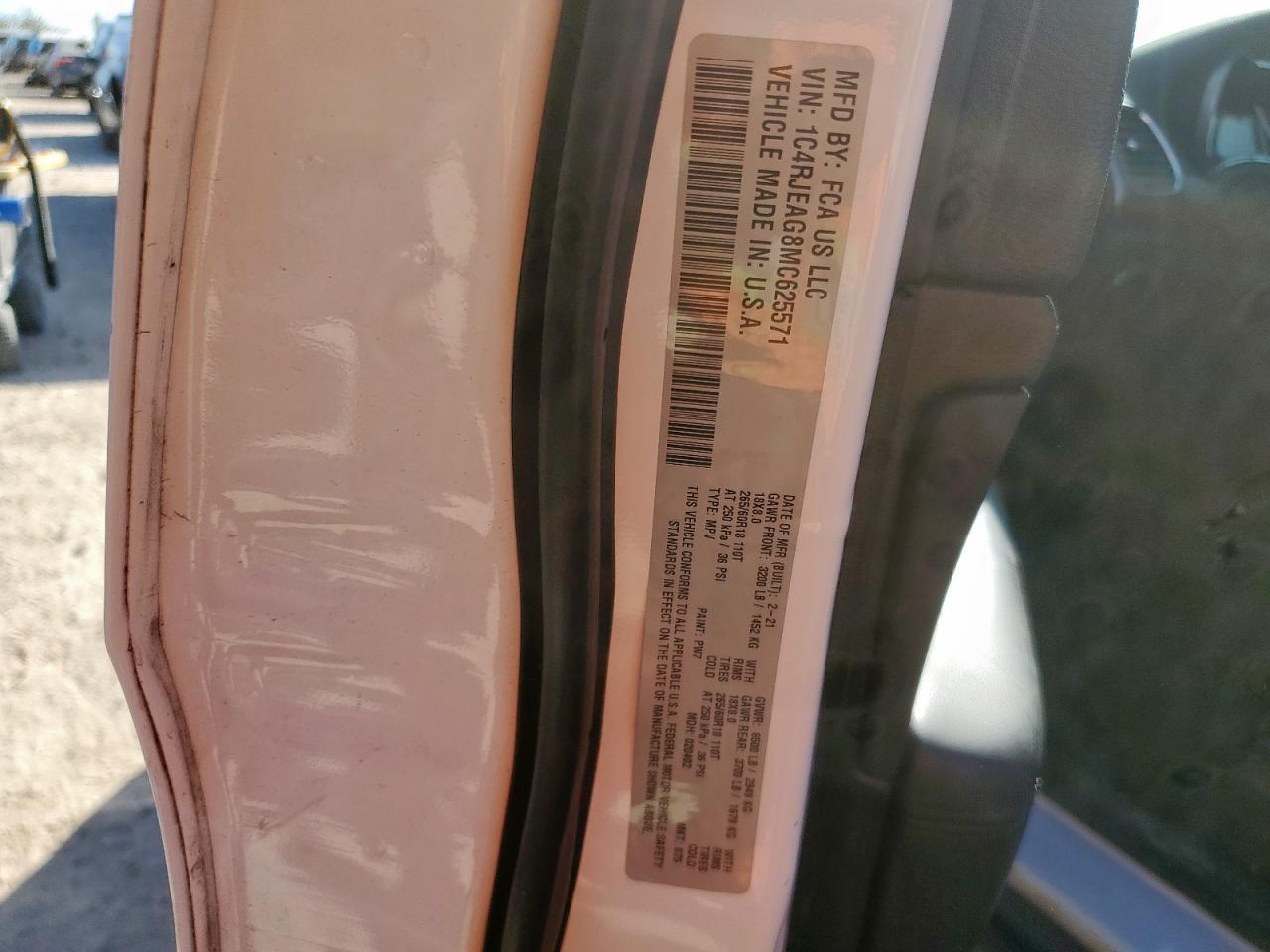 2021 Jeep Grand Cherokee Laredo VIN: 1C4RJEAG8MC625571 Lot: 92486835