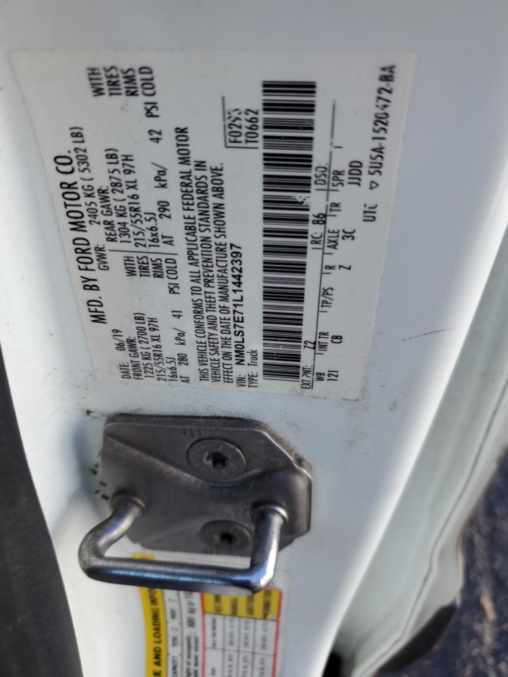 2020 Ford Transit Connect Utility / Service Van VIN: NM0LS7E71L1442397 Lot: 91589925