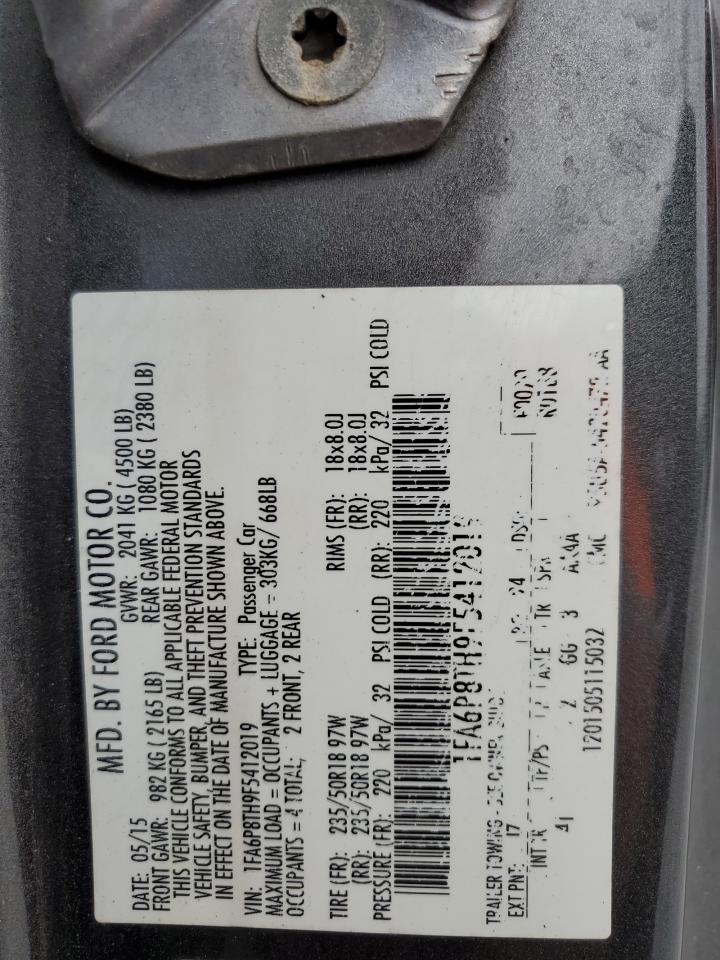 2015 Ford Mustang VIN: 1FA6P8TH9F5412019 Lot: 91731095