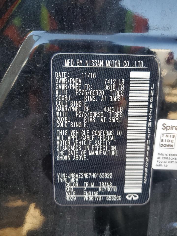 2017 Infiniti Qx80 Base VIN: JN8AZ2NE7H9153822 Lot: 92407245