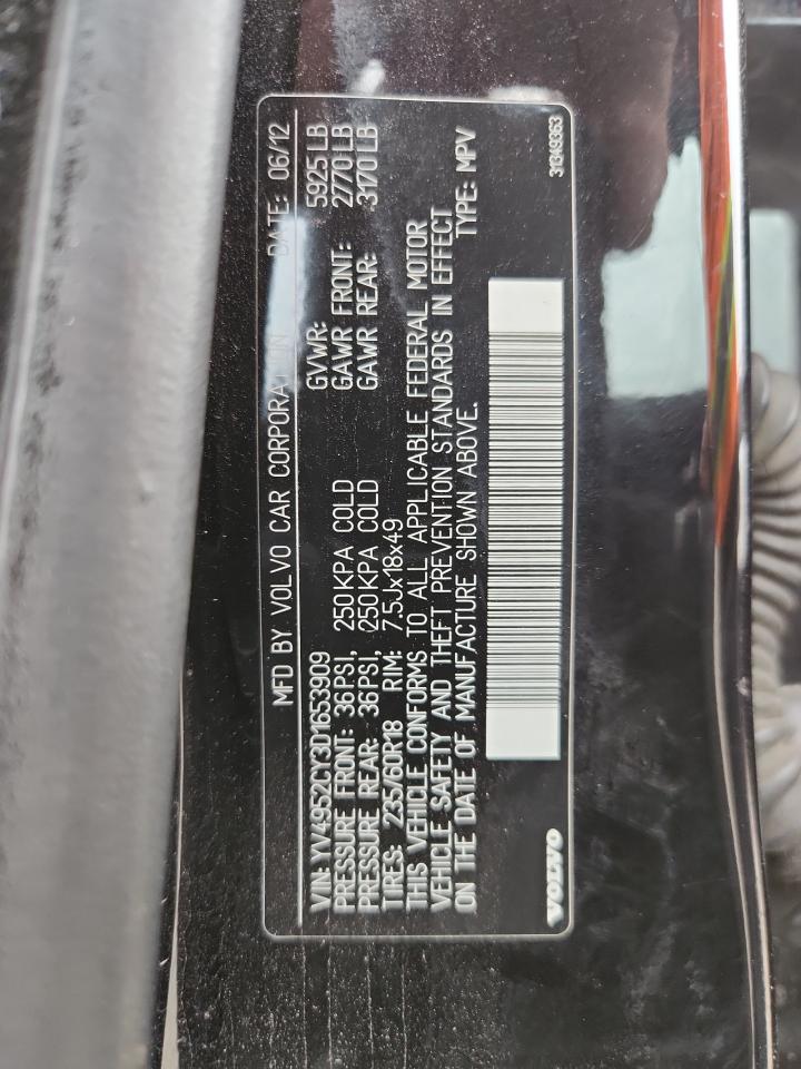 2013 Volvo Xc90 3.2 VIN: YV4952CY3D1653909 Lot: 91445665