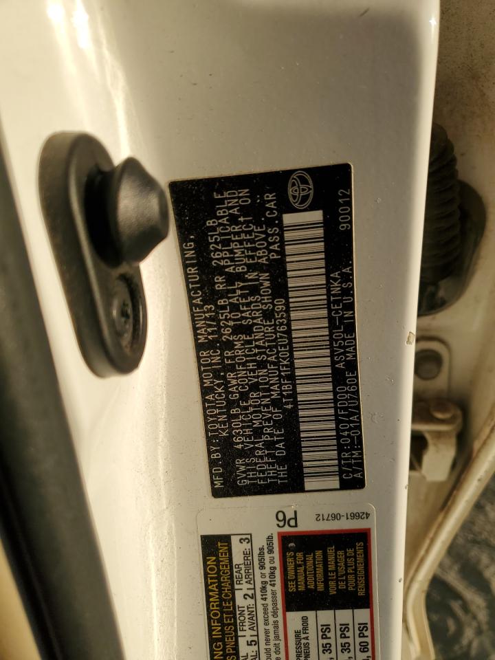 2014 Toyota Camry L VIN: 4T1BF1FK0EU763590 Lot: 93248945