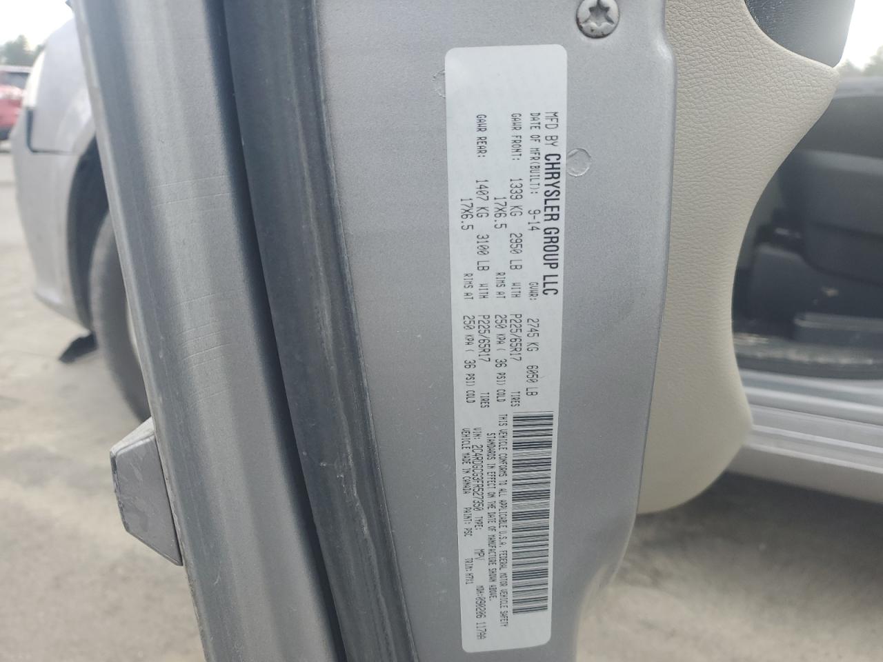 2015 Dodge Grand Caravan Sxt VIN: 2C4RDGCG3FR527350 Lot: 92949885