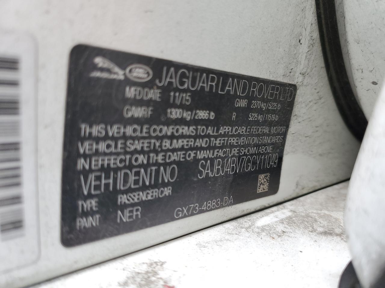 2016 Jaguar Xf Premium VIN: SAJBJ4BV7GCY11049 Lot: 92283705