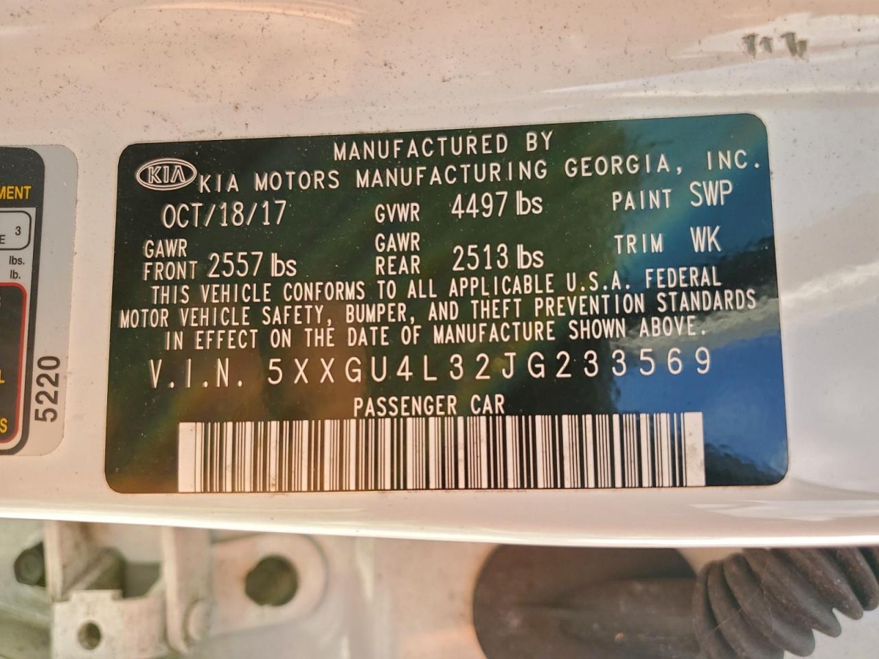 2018 Kia Optima Ex VIN: 5XXGU4L32JG233569 Lot: 93787445