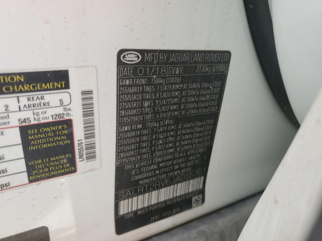 2018 Land Rover Discovery Hse Luxury VIN: SALRT2RV6JA055761 Lot: 93109275