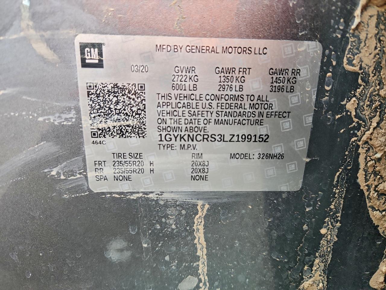 2020 Cadillac Xt5 Premium Luxury VIN: 1GYKNCRS3LZ199152 Lot: 94474175