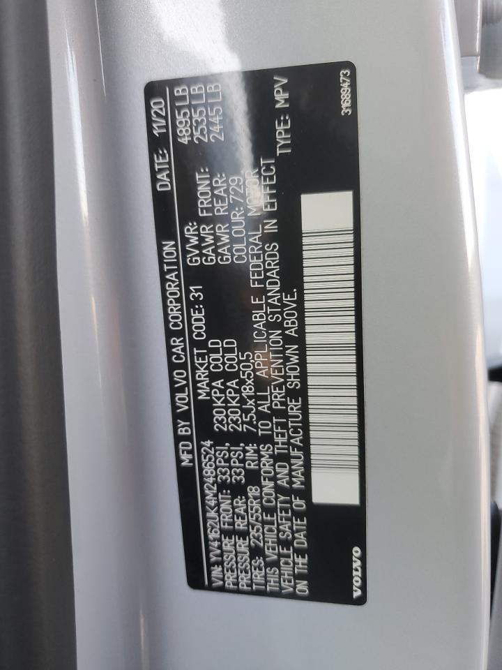 2021 Volvo Xc40 T5 Momentum VIN: YV4162UK4M2486524 Lot: 93013175