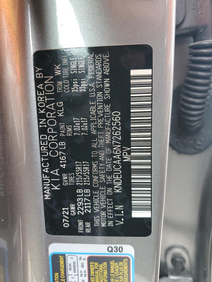 2022 Kia Seltos S VIN: KNDEUCAA6N7262560 Lot: 92895565