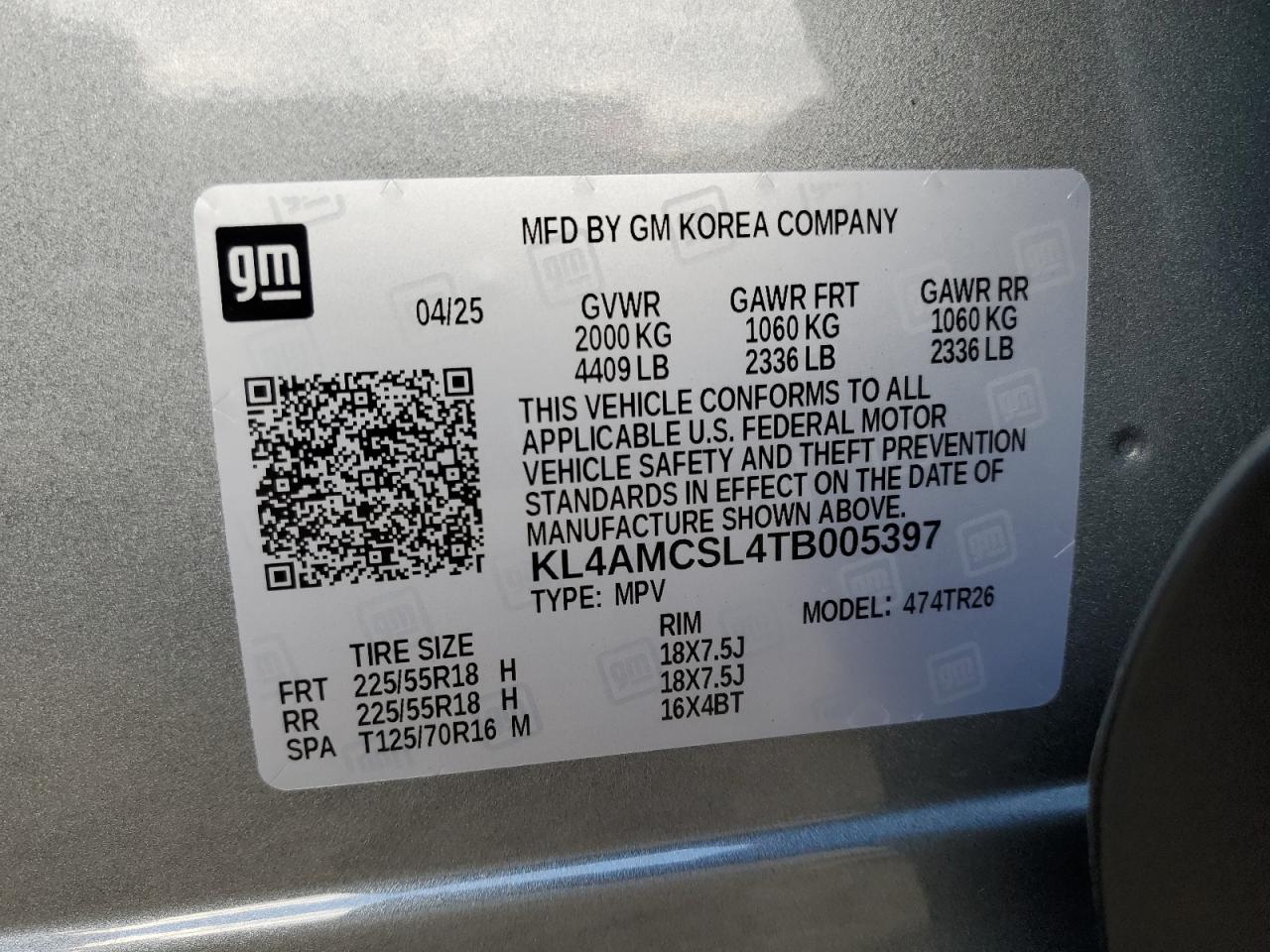 2026 Buick Encore Gx Preferred VIN: KL4AMCSL4TB005397 Lot: 91609085