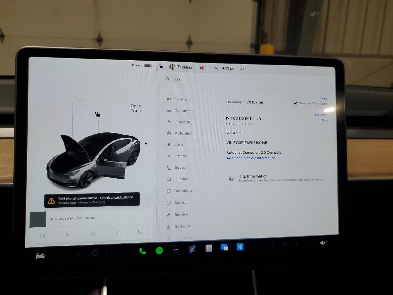 2019 Tesla Model 3 VIN: 5YJ3E1EA5KF190145 Lot: 91281875