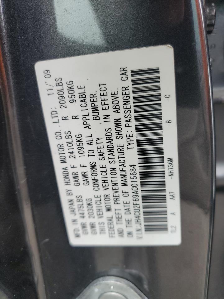 2010 Acura Tsx VIN: JH4CU2F69AC015684 Lot: 92048405