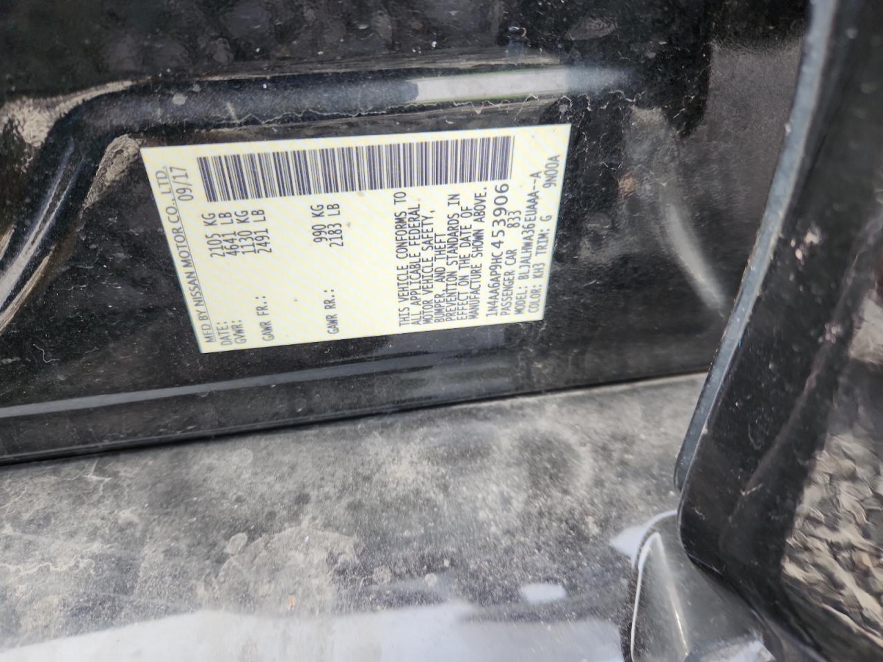 2017 Nissan Maxima 3.5S VIN: 1N4AA6AP9HC453906 Lot: 92207305