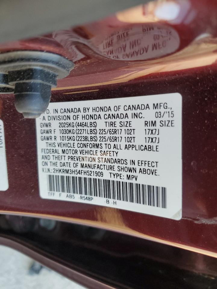 2015 Honda Cr-V Ex VIN: 2HKRM3H54FH521909 Lot: 91637045