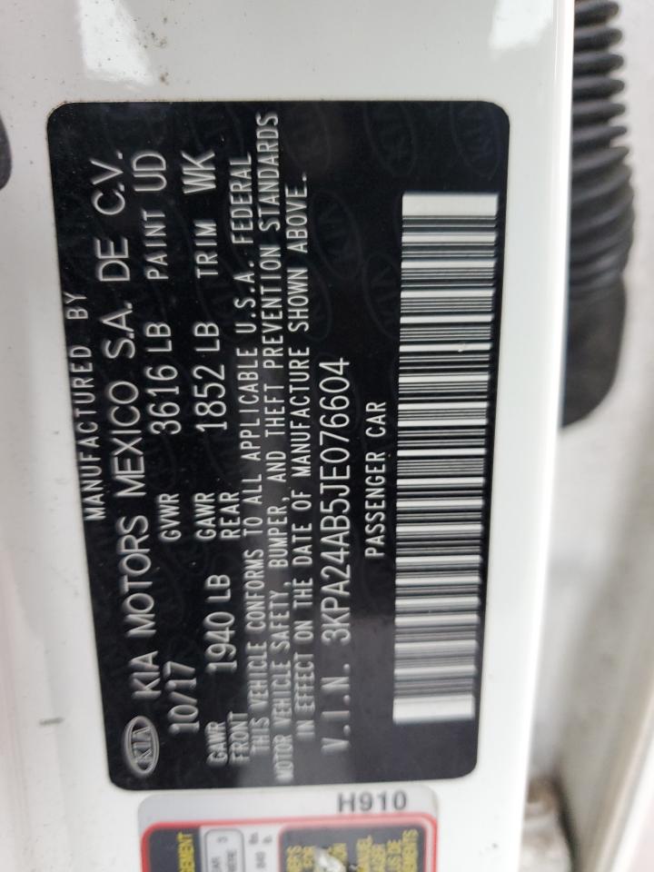 2018 Kia Rio Lx VIN: 3KPA24AB5JE076604 Lot: 92620365