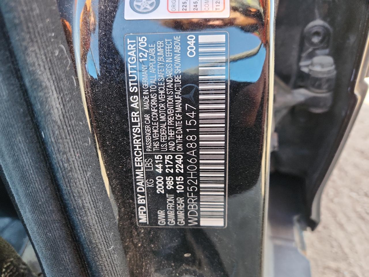 2006 Mercedes-Benz C 230 VIN: WDBRF52H06A881547 Lot: 92628755