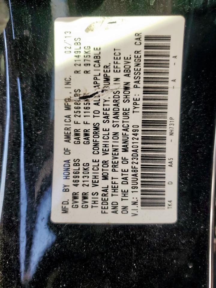 2013 Acura Tl VIN: 19UUA8F23DA012490 Lot: 90687035