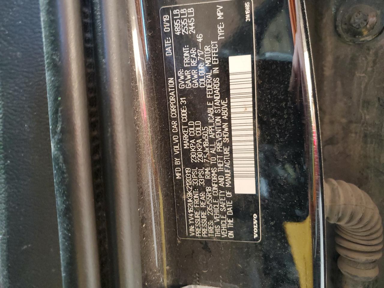 2019 Volvo Xc40 T5 Momentum VIN: YV4162UK8K2120319 Lot: 92405995