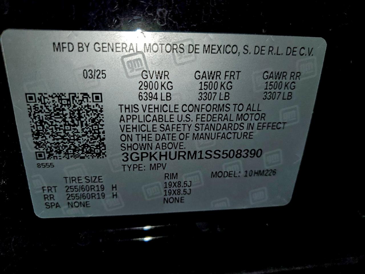 2025 Honda Prologue Eco VIN: 3GPKHURM1SS508390 Lot: 94344685