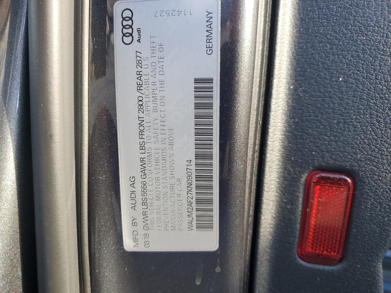 2019 Audi A6 Prestige VIN: WAUM2AF27KN090714 Lot: 93209955