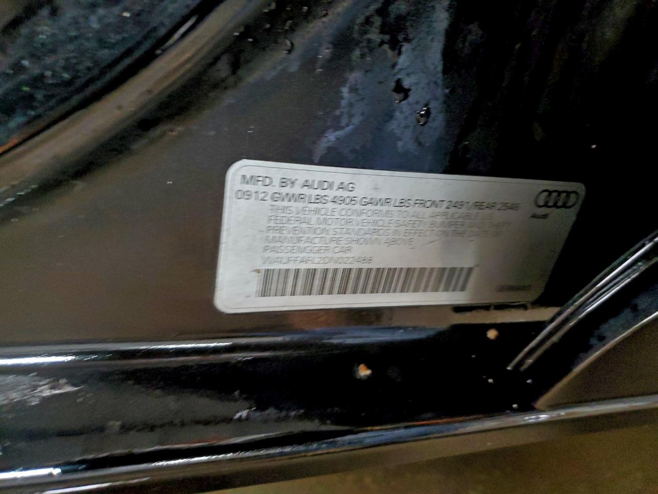 2013 Audi A4 Premium Plus VIN: WAUFFAFL2DN022488 Lot: 93496855