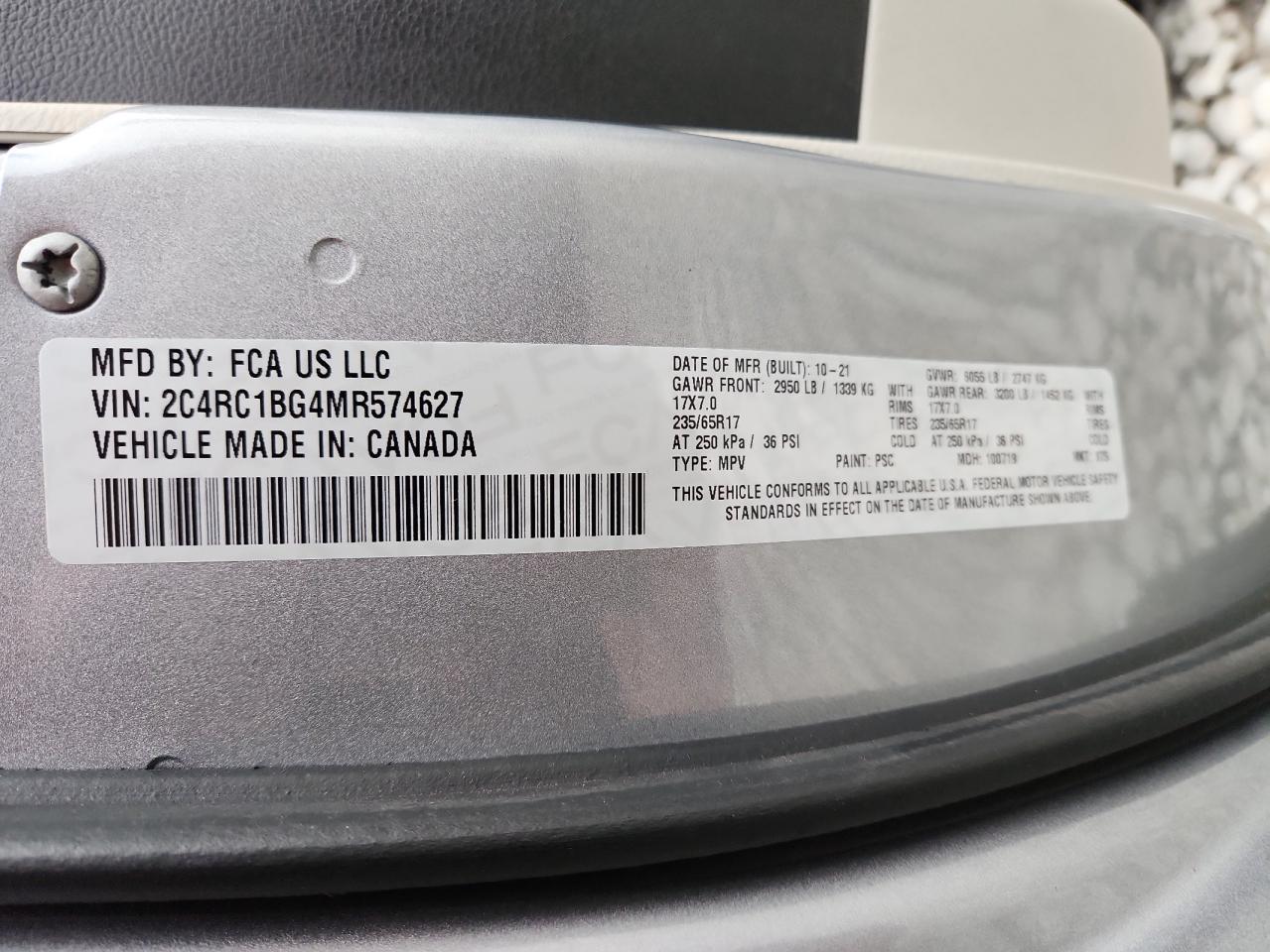 2021 Chrysler Pacifica Touring L VIN: 2C4RC1BG4MR574627 Lot: 91815085