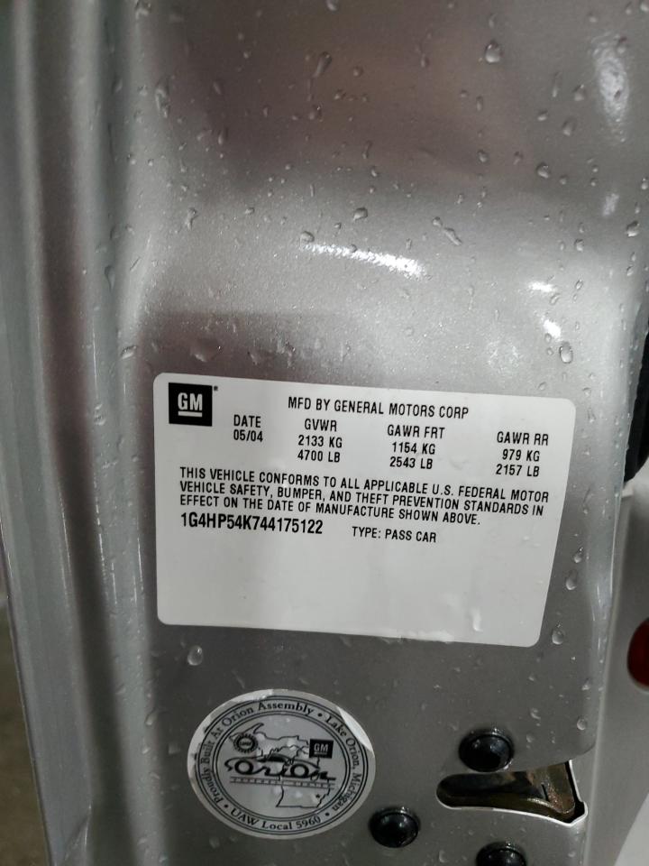 2004 Buick Lesabre Custom VIN: 1G4HP54K744175122 Lot: 93736175