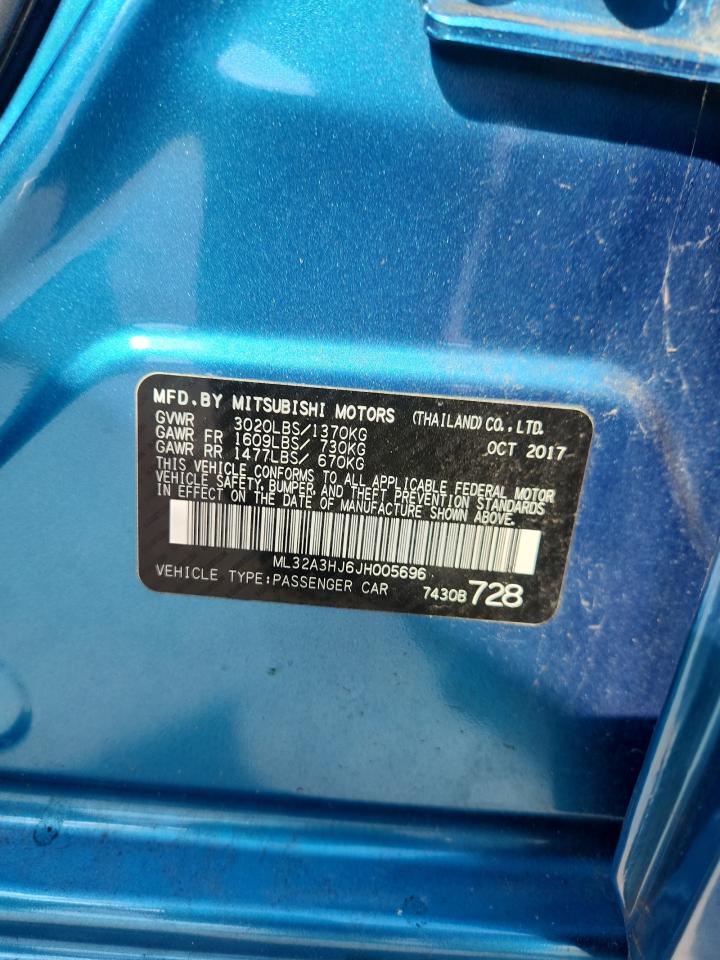 2018 Mitsubishi Mirage Es VIN: ML32A3HJ6JH005696 Lot: 92330575