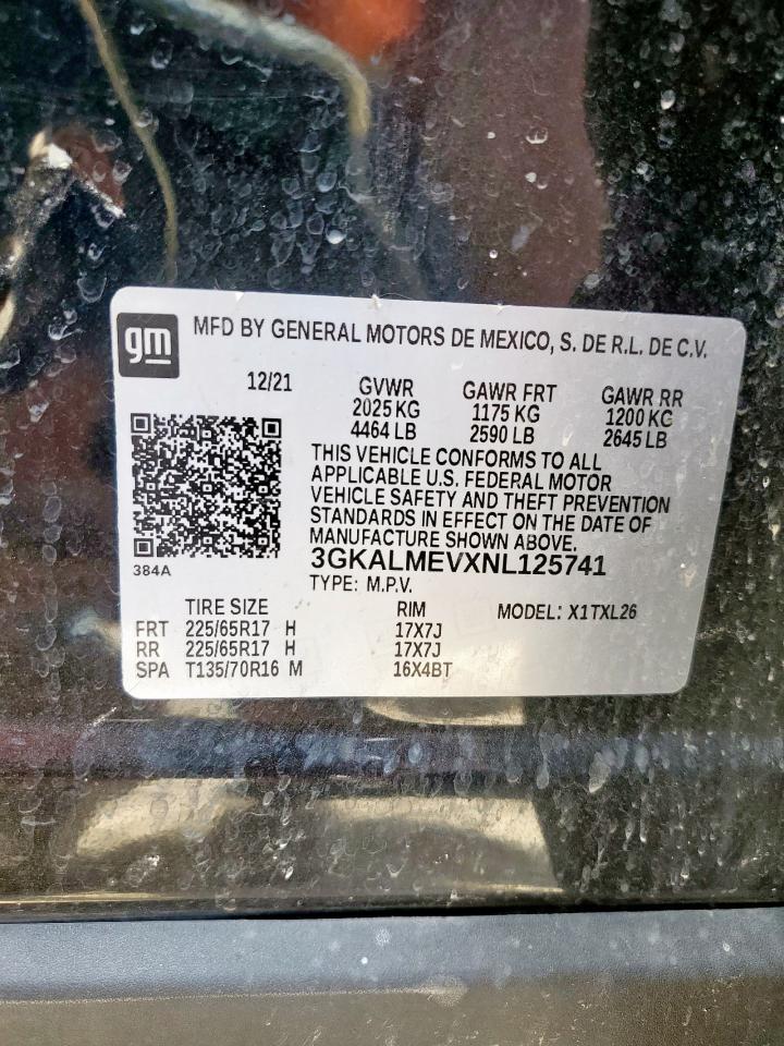 2022 GMC Terrain Sle VIN: 3GKALMEVXNL125741 Lot: 92442625