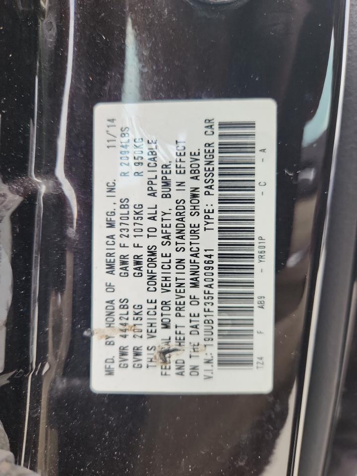 2015 Acura Tlx VIN: 19UUB1F35FA009641 Lot: 93452465