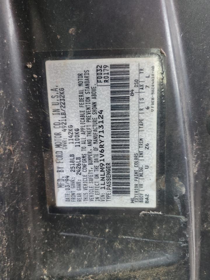 1994 Lincoln Mark Viii VIN: 1LNLM91V6RY713124 Lot: 92351445