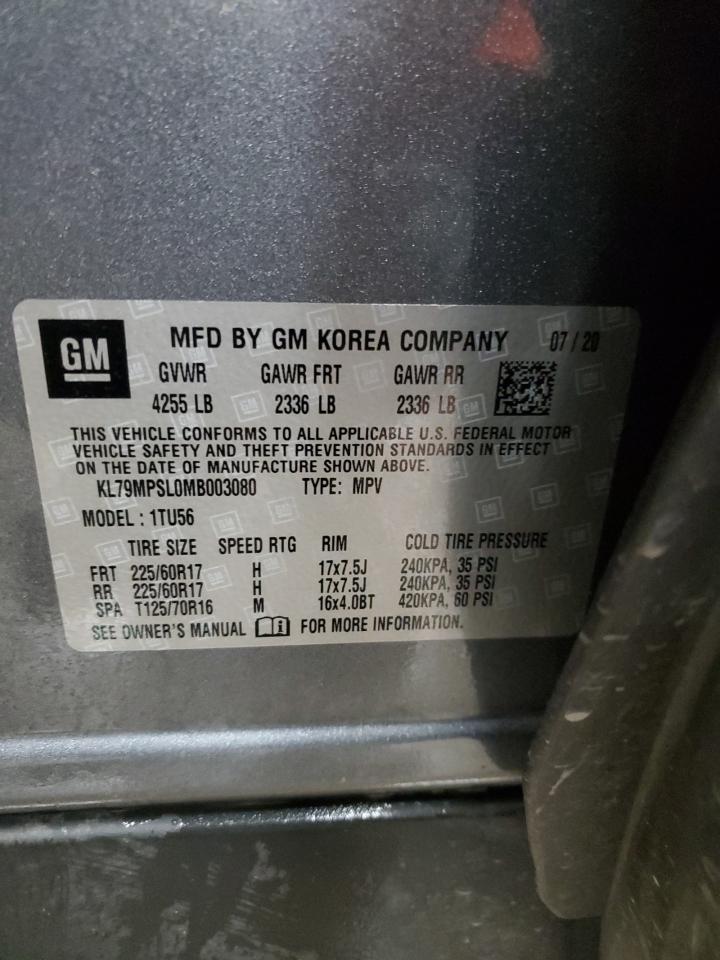 2021 Chevrolet Trailblazer Lt VIN: KL79MPSL0MB003080 Lot: 91687555