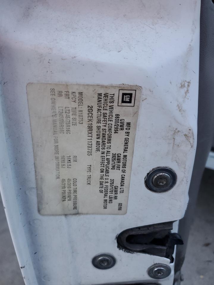 1996 Chevrolet Gmt-400 K1500 VIN: 2GCEK19RXT1173735 Lot: 93339425