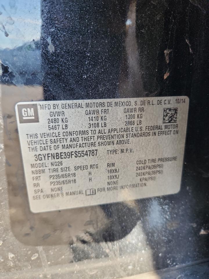 2015 Cadillac Srx Luxury Collection VIN: 3GYFNBE39FS554787 Lot: 92824315