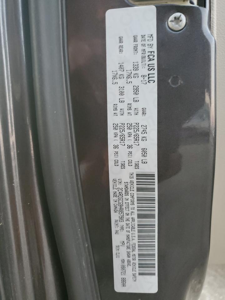 2017 Dodge Grand Caravan Sxt VIN: 2C4RDGCG9HR857903 Lot: 91566305