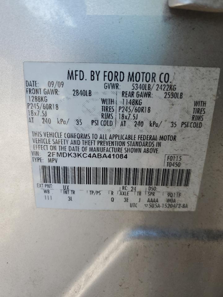 2010 Ford Edge Limited VIN: 2FMDK3KC4ABA41084 Lot: 91075245