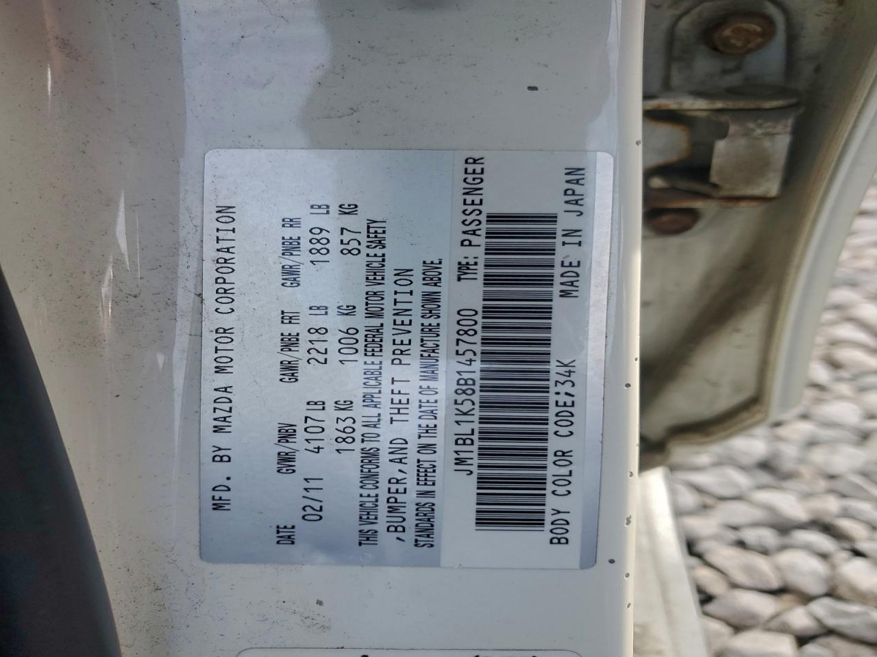 2011 Mazda 3 S VIN: JM1BL1K58B1457800 Lot: 93648365