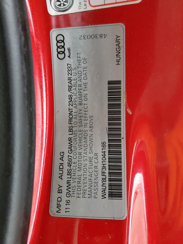 2017 Audi A3 Premium Plus VIN: WAUY8LFF3H1044165 Lot: 90981575